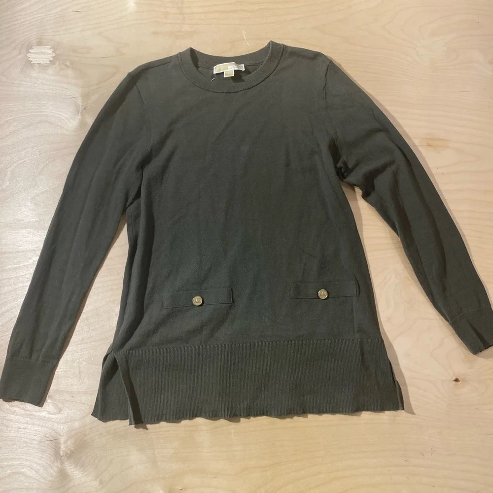 Michael Kors Olive Green Crewneck Sweater Small (QQ)